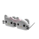 ♡ kitty slippers w a pink bow