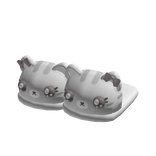 ꒰﹕kawaii grey kitty cat sleepover slippers
