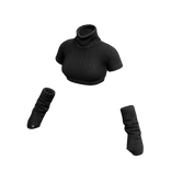 Black Knit Crop Top + Armwarmers