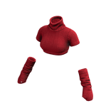 Red Knit Crop Top + Armwarmers
