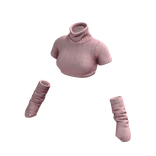 Pink Knit Crop Top + Armwarmers