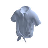 Knot-hem shirt : Blue