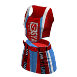 Kpop ☆ Racing Skirt Outfit in Red & Blue