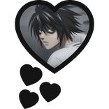 L Lawliet Thinking Hearts Death Note