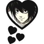 L Lawliet Thinking Hearts Death Note