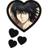 L Lawliet Thinking Hearts Death Note