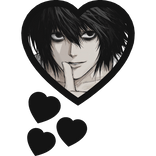 L Lawliet Thinking Hearts Death Note