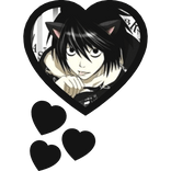 L Lawliet Thinking Hearts Death Note