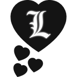 L Lawliet Thinking Hearts Death Note