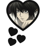 L Lawliet Thinking Hearts Death Note