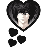 L Lawliet Thinking Hearts Death Note