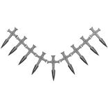 (L) Waist White Cross Spikes