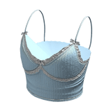 Lace bow cami top (Blue)