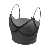 Lace bow cami top (Grey)