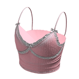 Lace bow cami top (Pink)