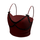 Lace bow cami top (Red)