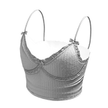 Lace bow cami top (White)