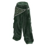 Lace Cargo Baggy Pants - Green