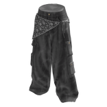 Lace Cargo Baggy Pants - Grey
