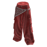 Lace Cargo Baggy Pants - Red