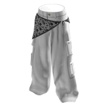 Lace Cargo Baggy Pants - White