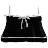 ୨୧ lace ruffled top with bow - black