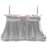 ୨୧ lace ruffled top with bow - pink