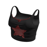 Lace Star Tank Black & Red