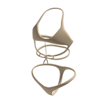  Lace Swimsuit w/ Pearl Chain