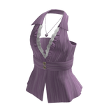Lace Trim Pleated Halter Top (Purple)