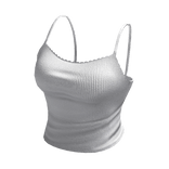 White Lace Trim Tank Top