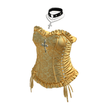 Lace-Up Corset with Ruffles (Yellow)