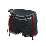 Lace-Up-Denim-Hot-Pants-Stripes - ZN