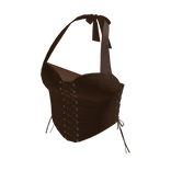 Lace-Up Halter Corset Top (Brown)