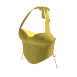 Lace-Up Halter Corset Top (Yellow)