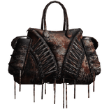 Orange Animal Print Archive Laced Handheld Bag