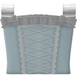 ♡ laced corset top with ruffles in blue & white