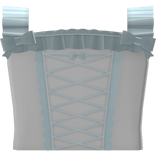 ♡ laced corset top with ruffles in white & blue