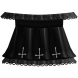 † laced gothic off shoulder cross dress all black