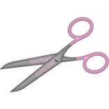 ꒰ ୨୧ ꒱ laced nurse scissors in pink (mouth)