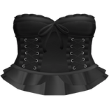 ♡ : laced up gothic ruffled corset dress in black