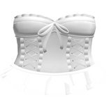 ♡ : laced up gothic ruffled corset dress in white