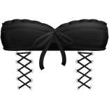 ♡ : laced up gothic ruffled corset top in black v2