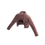 Ladies Pink Crop Leather Biker Jacket with Bra