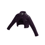 Ladies Purple Crop Leather Biker Jacket with Bra