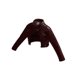 Ladies Red Crop Leather Biker Jacket with Bra