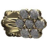 [LARGE] 24k Gold Diamond Cluster Earrings