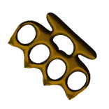 LARGE gold brass knuckles [BACK] 