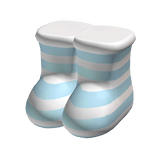 Large Oversized Puffy Boots (Blue and White)