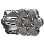 [LARGE] Silver Diamond Cluster Earrings